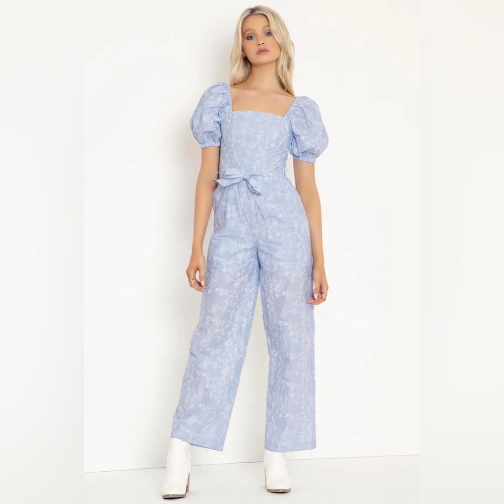Blackmilk Clothing UNICORN BRODERIE PEASANT JUMPSUIT - LIMITED